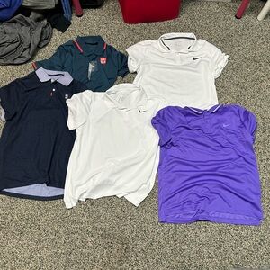 Nike White and Purple Polo Shirts for Versatile Style